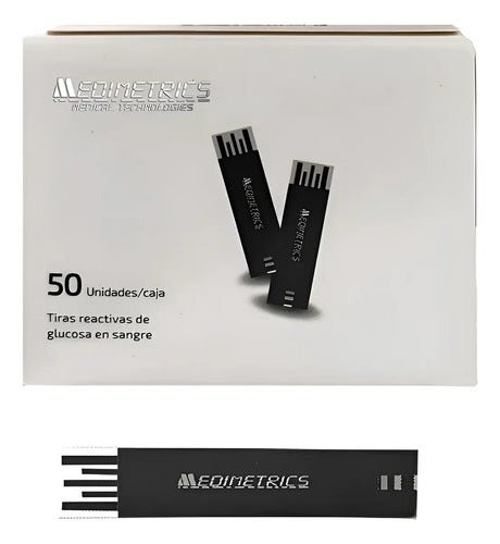 50 Tiras Reactivas Medir Glucose Medimetrics Black