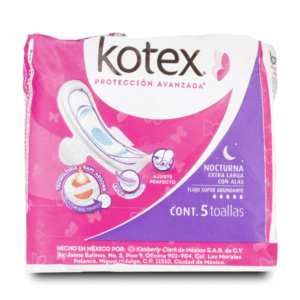 Heavy Flow Nighttime Sanitary Pad with Wings, 5 Pieces