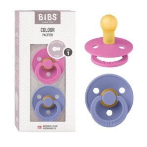 Chupones BIBS Bubblegum Peri Tetina Redonda Latex Natural Talle 1 for Babies 0 a 6 Months