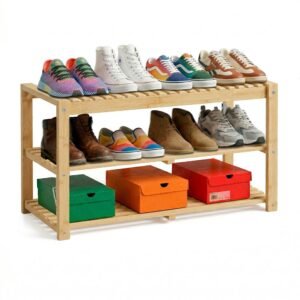 Zapatera Wood Bamboo Multiusos 3 Niveles 8-10 Pares Redlemon Beige