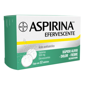ASPIRIN (ACETYLSALYLICYLIC ACID) 500 MG 12 EFFERVESCENT TABLETS