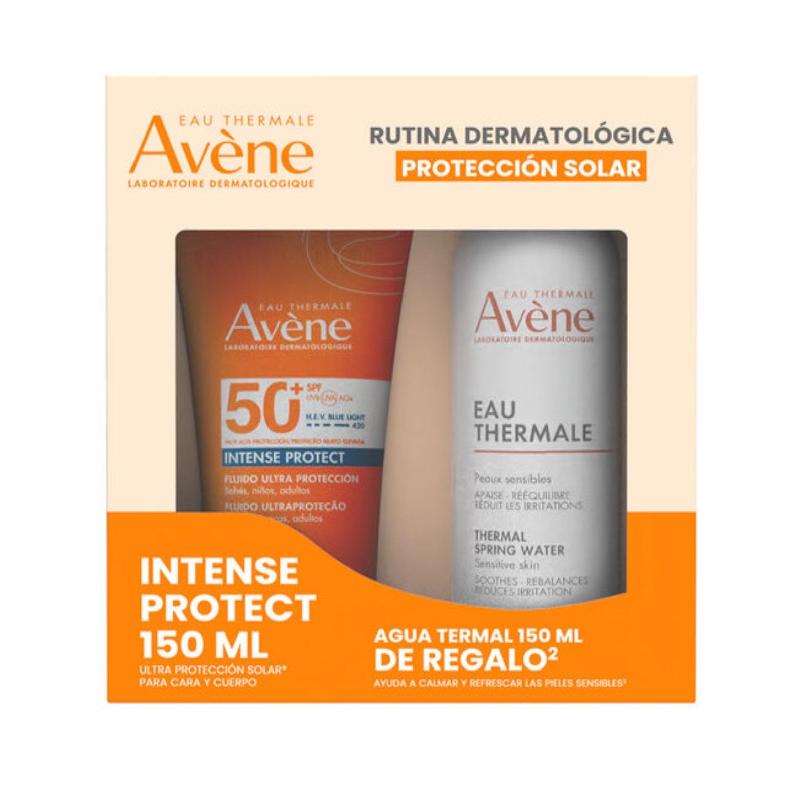 Avene Kit Sunscreen Intense Protect 50+ 150Ml + Water Termal Avene 150Ml