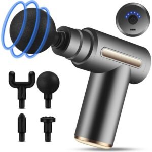 Massage Gun Muscular Uplayteck Mini Black Adjustable for Relajar Músculos & Aliviar Pain