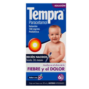 PARACETAMOL 100 MG/ML PEDIATRIC SOLUTION TEMPERATURE GRAPE FLAVOR 30 ML 1 PIECE