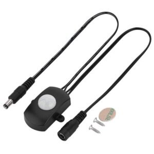 Detector Motion PIR Mini Pomya Black with Sensor for Tira LED