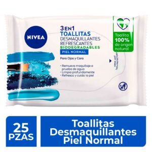 Nivea Wipes Faciales Makeup Removers with Extracto Flor Loto 25 pcs