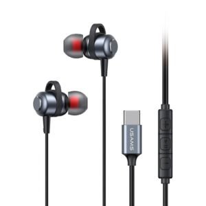 USAMS Earphones intrauditivos aleacion Aluminum Type c Black