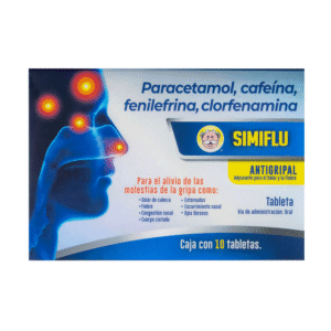 PARACETAMOL/CAFFEINE/PHENYLEPHHRINE/CHLORPHENAMINE 10 SIMIFLU TABLETS