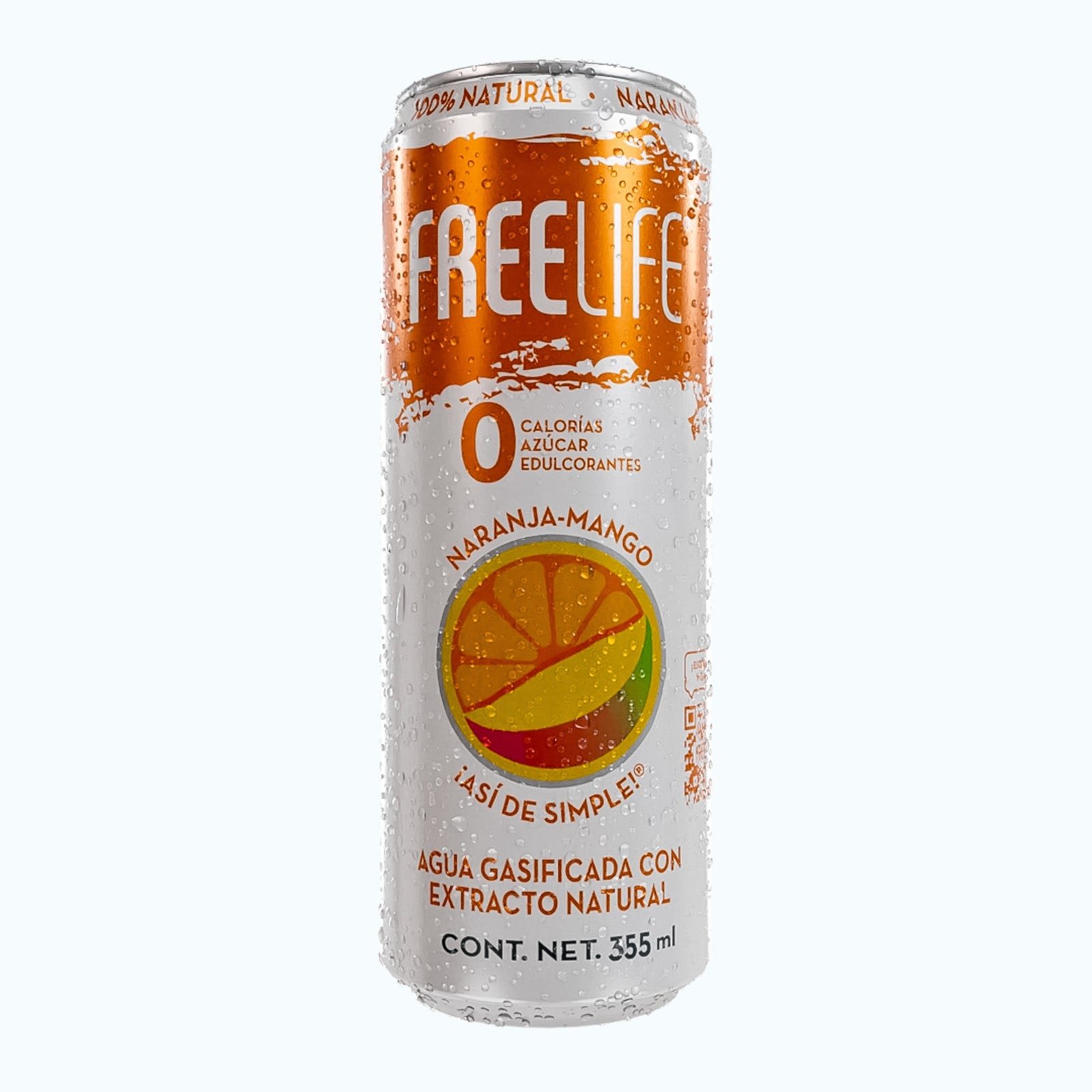 Freelife Water Gasificada Orange Flavor Mango 355 ml