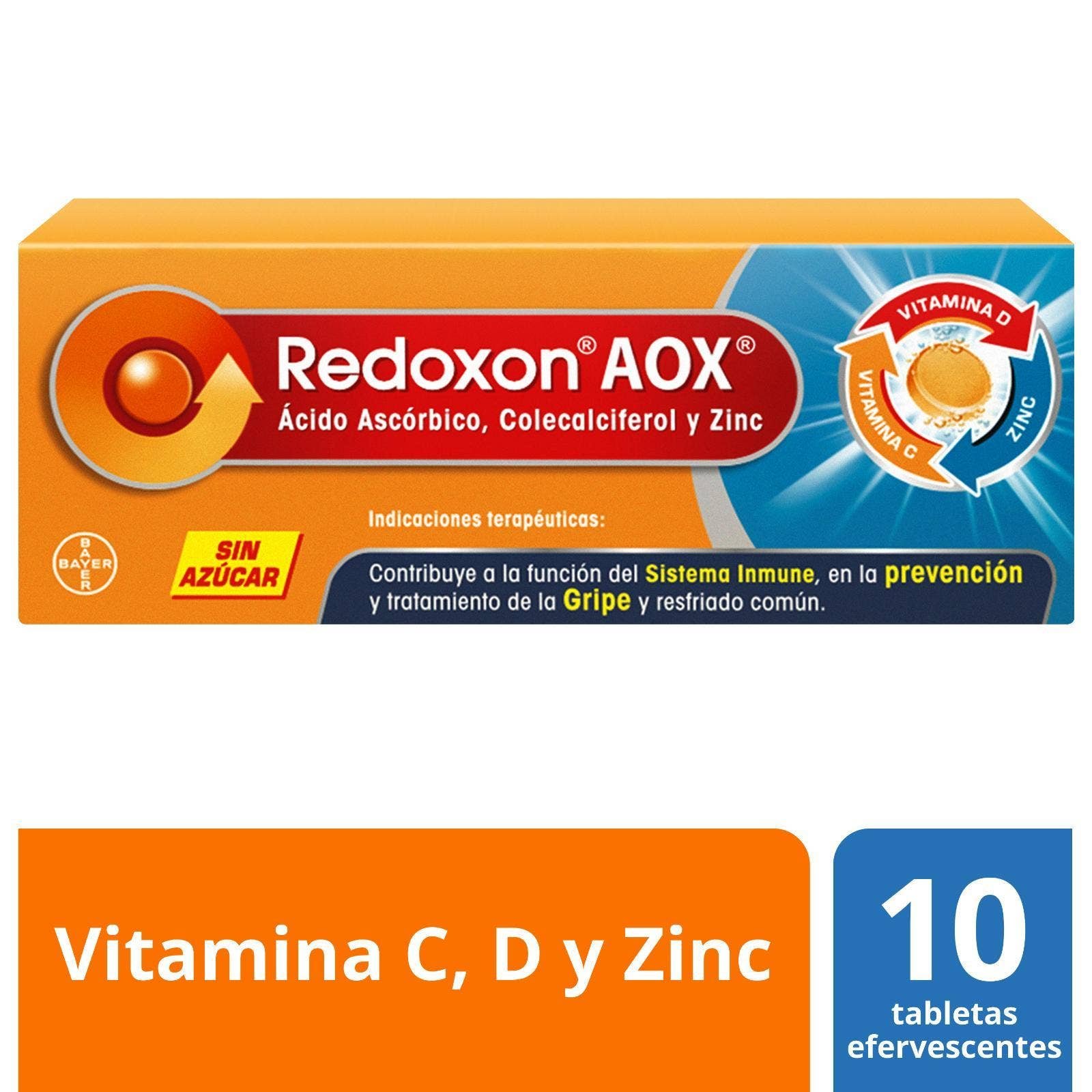 Redoxon AOX Vitamin C Tube with 10 Tablets Efervecentes without Sugar