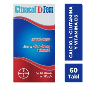 Citracal D Fem Dietary Supplement a Base Calcium, L-glutamina & Vitamin D3 Box with 60 Tablets
