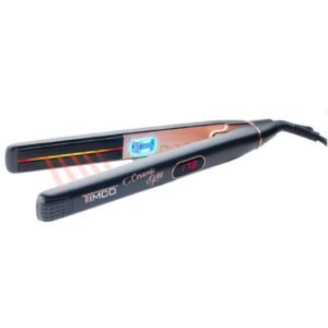 TIMCO Hair Straightener Ceramic Gold Color Black