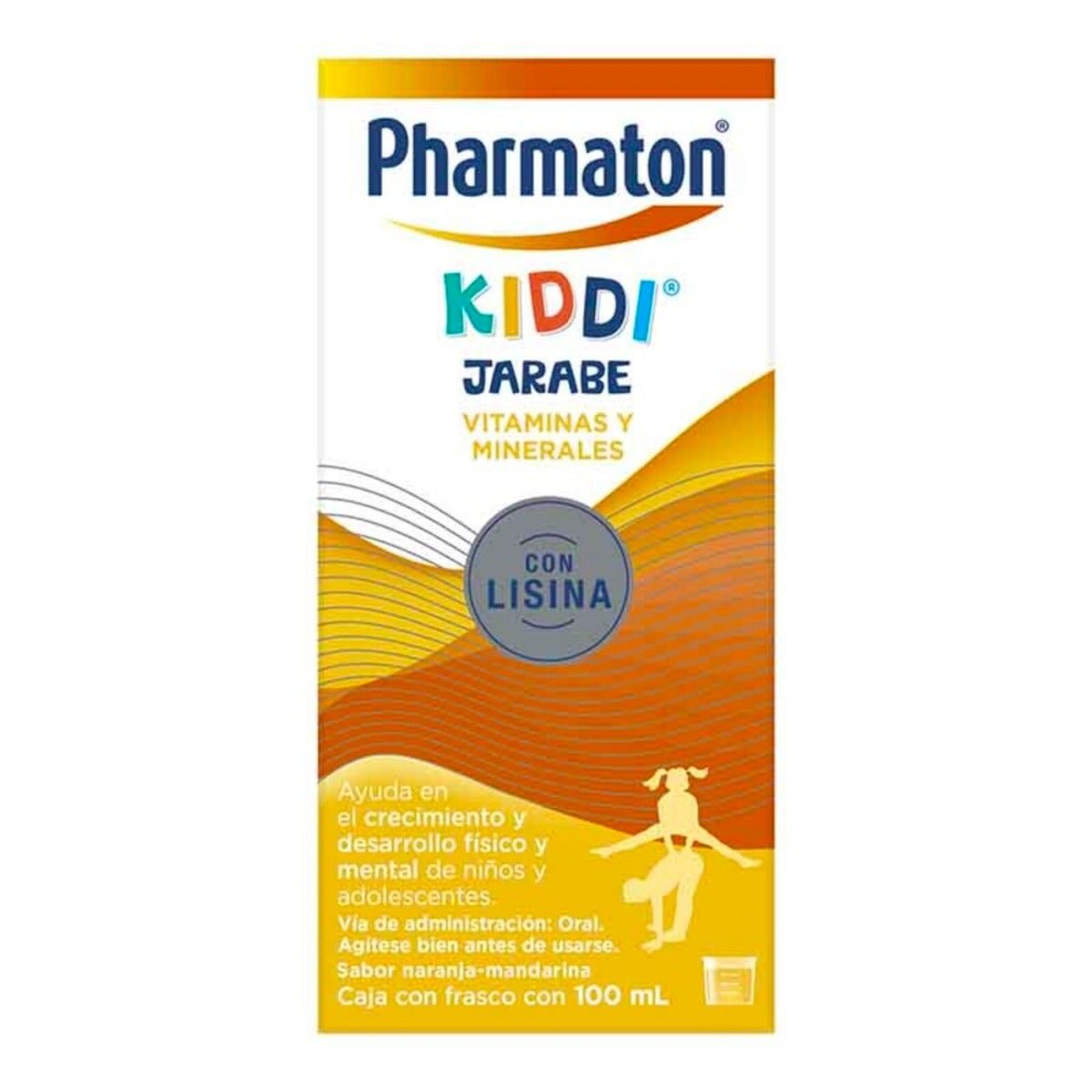 Pharmaton Kiddi Syrup Multivitamin for Kids & Adolescentes Orange-Mandarina 100 ml. Impulsa Desarrollo Físico & Mental Kids