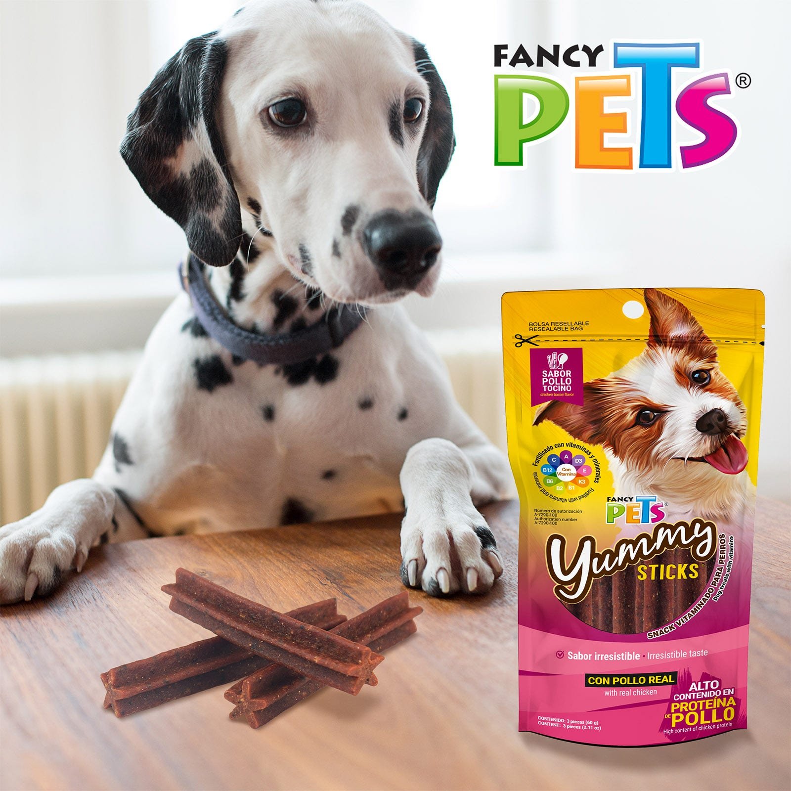 FANCY PETS Yummy Sticks Chicken/Tocino 3 pzas 60 g