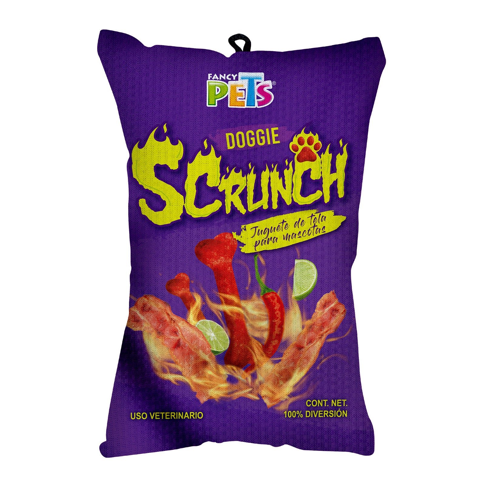 FANCY PETS Toy Tela Doggie Scrunch Fuego for Dog