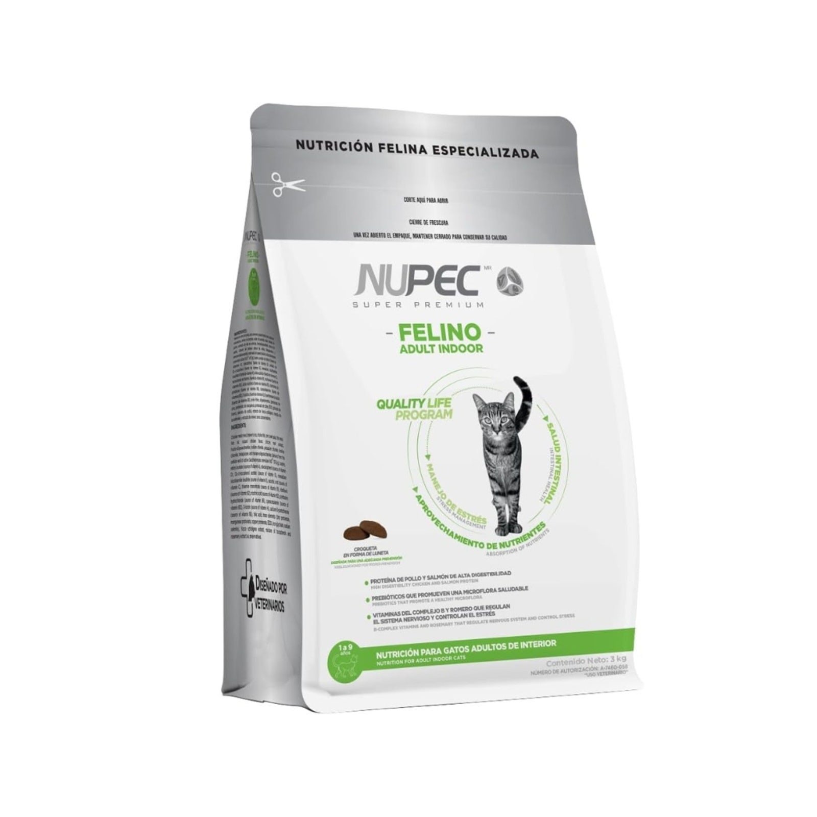 Food Dry for Cat Adult NUPEC Felino Indoor - 3 kg