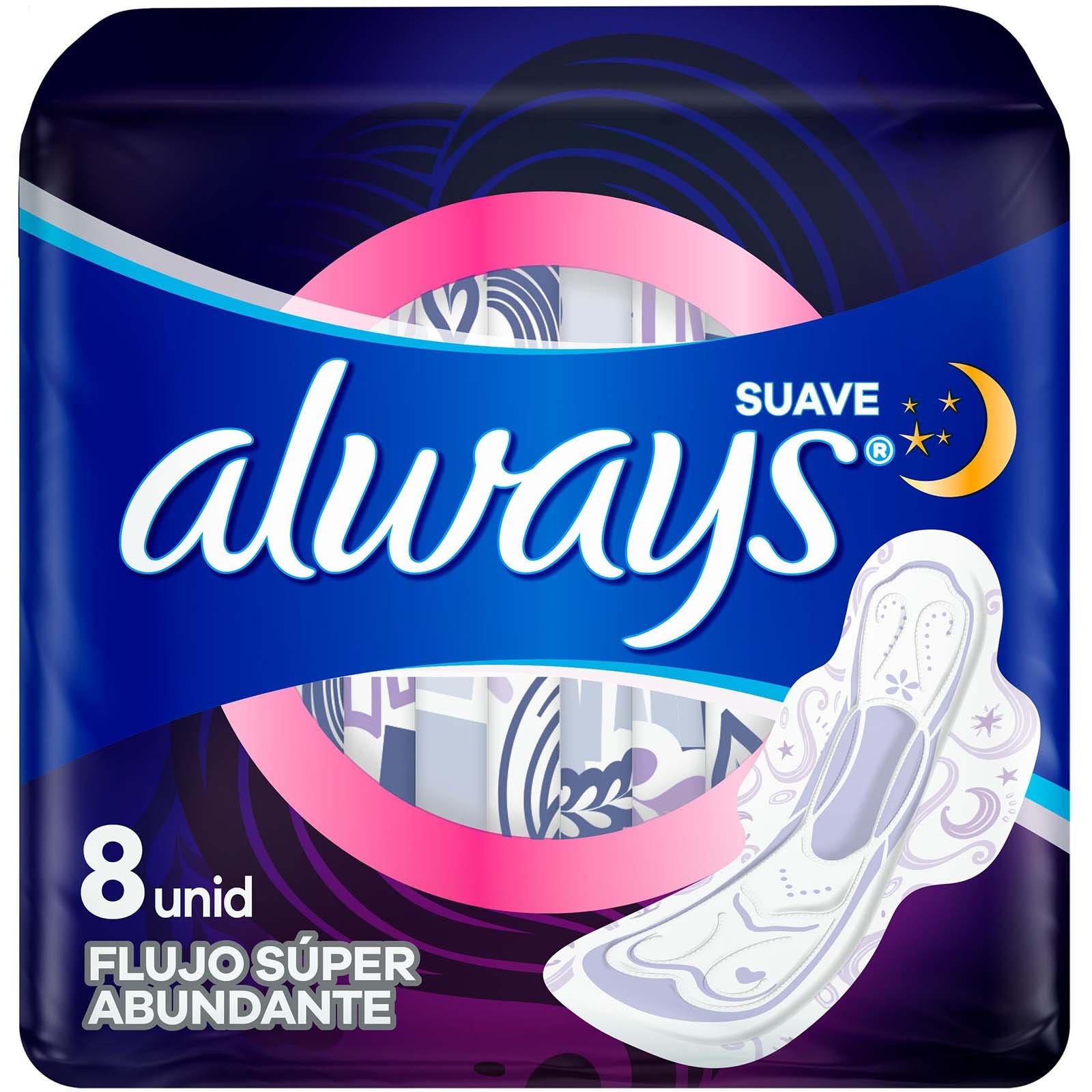 Always Soft Night Sanitary Pads, 8 Units