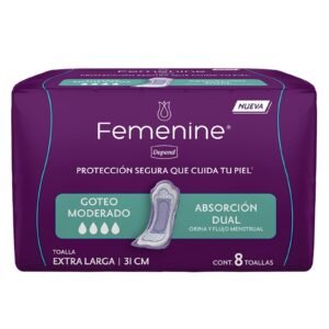 Femenine Depend Toalla Extra Long 8 Pieces