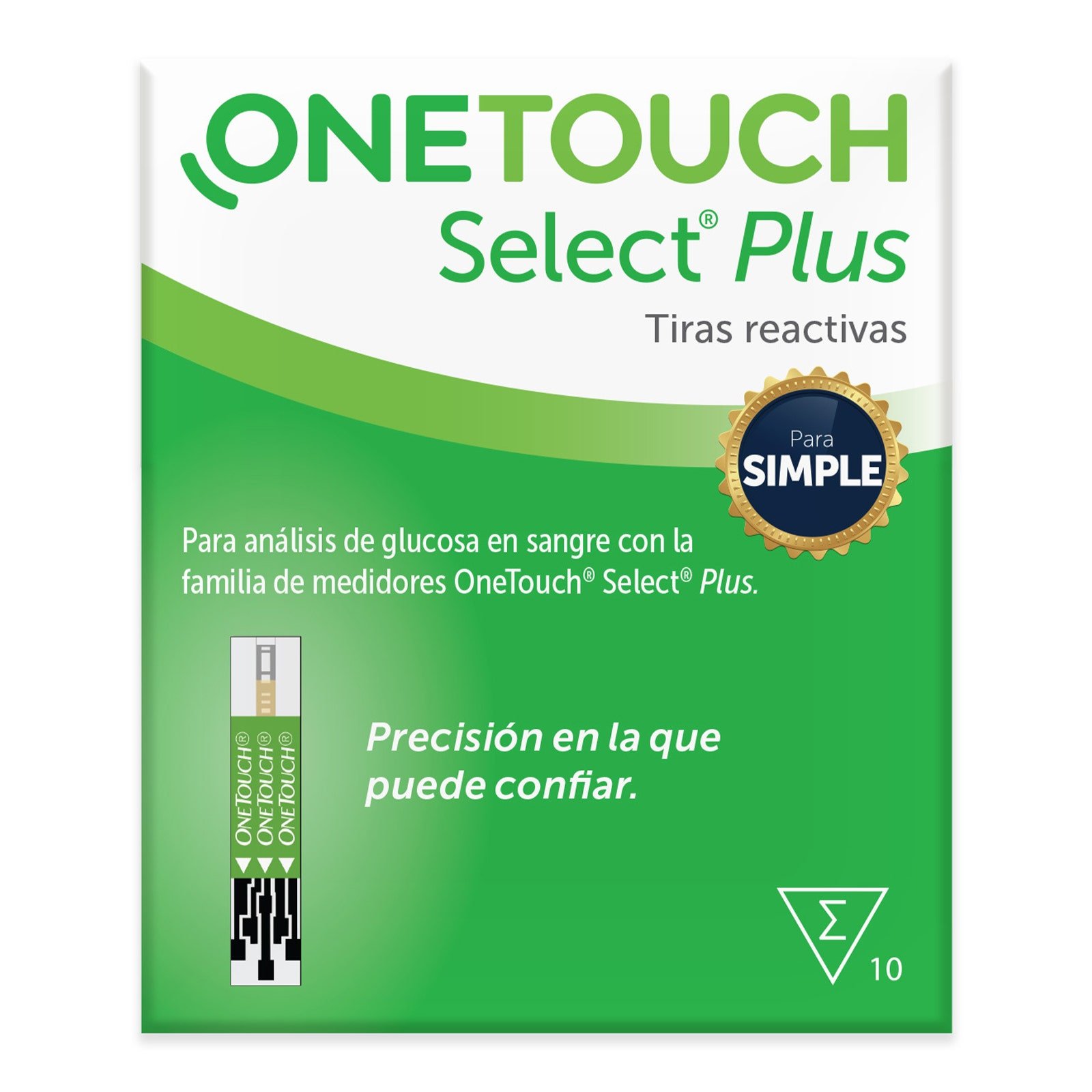 Tiras reactivas OneTouch® Select® Plus Simple 10 Pieces
