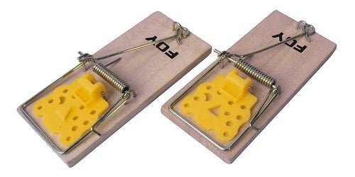 2 Trampas Type Clip 4.5x10cm Wood P/ Ratones Foy