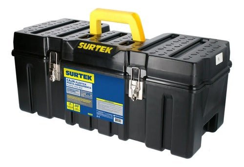 Box Porta Herramienta Plastica Surtek Cps26 Organizadora Color Black