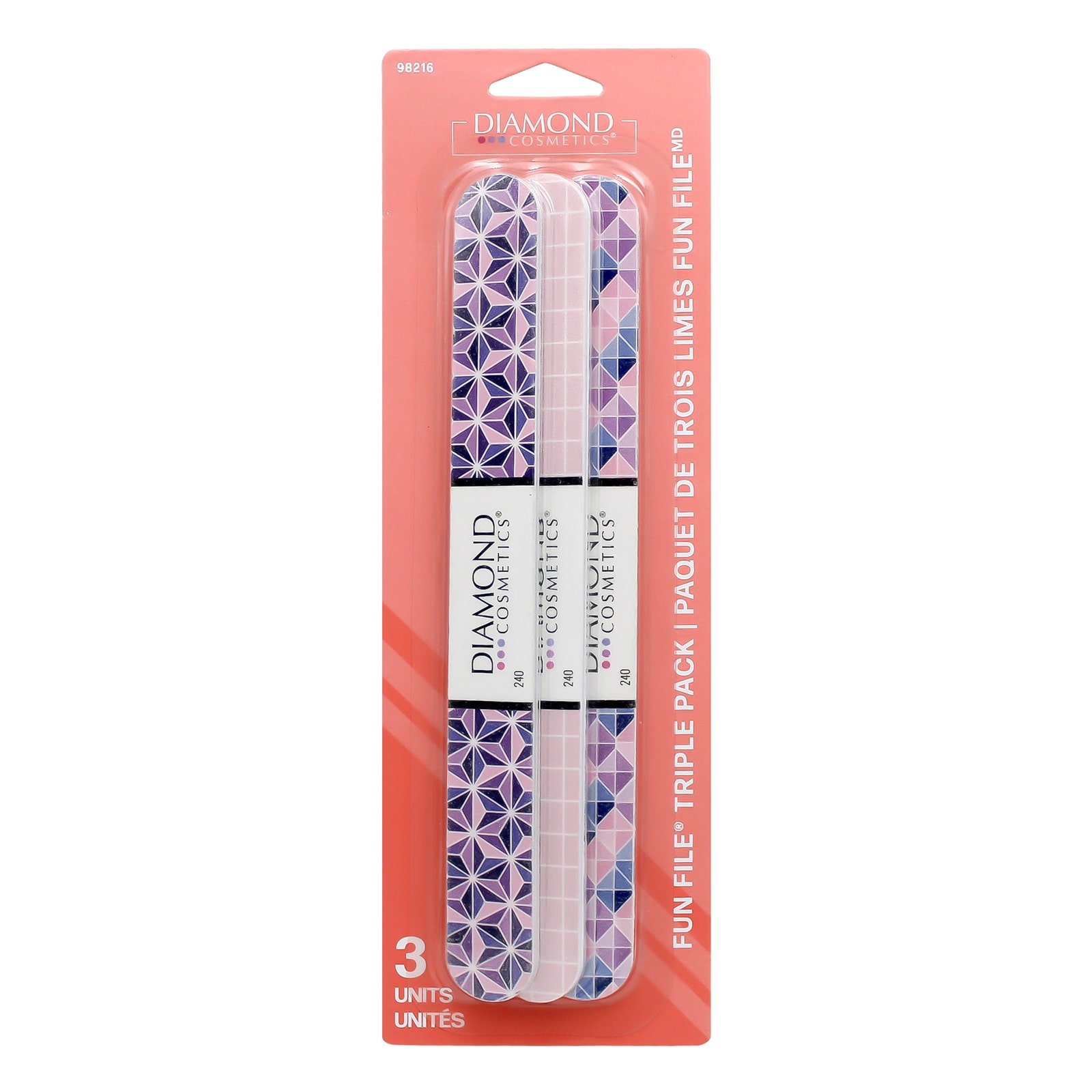 DIAMOND Pack 3 Limas Nails Decoradas Assorted Diseños